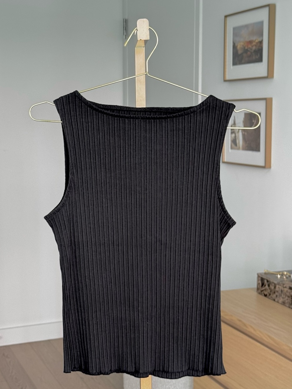 Madewell Ribbed Boatneck Tank in Black